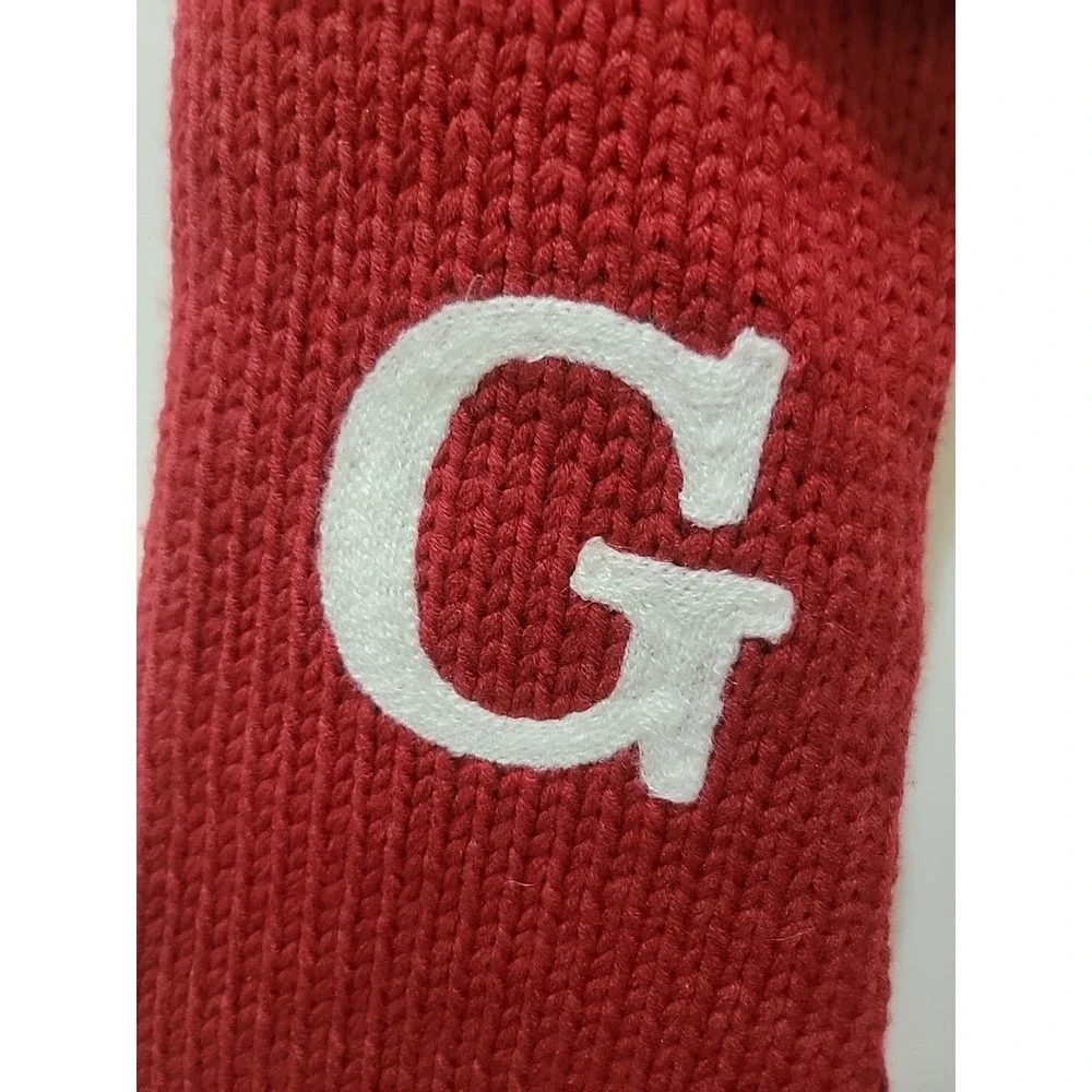 Target Wondershop Red White G Monogram Sweater Knit Christmas Stocking.